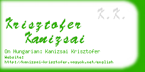 krisztofer kanizsai business card